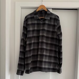 Lululemon Athletica Charcoal and Black Plaid Shirt